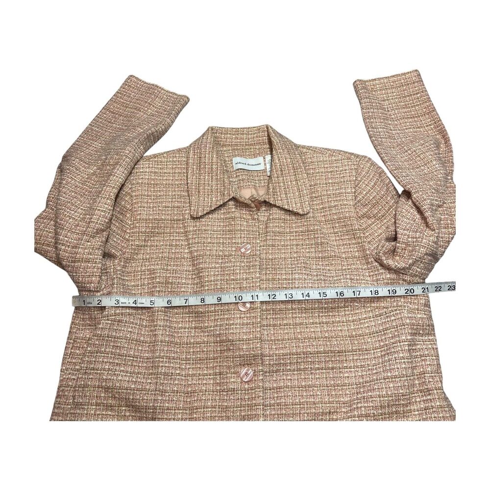 Alfred Dunner Blazer Jacket Women's 14 Pink Acrylic Lined Collared Button Front - Picture 5 of 7